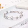 2019 mais novo design 925 prata esterlina 18 cm corrente pavimentar zircônia cúbica cristal moda feminina pulseira para mulheres presente da menina