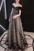 Uniek ontwerp Pretty Star Prom Gown Dames Off-shoulders Lange avondjurk robe de soiree Custom Made