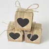 Gift Wrap 10pcs/lot Paper Love Heart Candy Boxes Kraft Box Baby Shower Supplies Goodie Bags Packaging Wedding Birthday Party Favors1