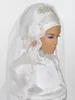 イスラム教徒の結婚式のブライダルヒジャーブ2020ラインストーンクリスタルブライダルヘッドカバーエルボの長さイスラムターバン