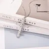 Luxury 925 Sterling Silver Cross Pendant Necklace Clear Pave Sona Diamond Necklace Men for Men Christmas Gift N019