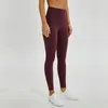 Lu-32 mulheres ioga alinham calças sólidas ginástica de cor esportes usa leggings altas cintura elástica fitness lady gentil calças justas treino