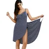 Bath Striped Towel Roupão Roupão de Praia Vestido Rápido Dril Wash Roupa Wrap Mangas Sem Mangas Toalhas Robe de Plage Praia Dress Holiday Ljja2421