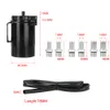 Universal Black Baffled Aluminum Oil Catch Tank Can Reservoir Tank with 11mm/15mm Fittings and Oil dipstick PQY-TK63