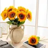 Tournesol de Simulation chaud, décoration de la maison, arrangement de fleurs de vase à fleurs, accessoires et fleurs décoratives de fête 5980