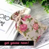 Rose Pattern Burlap Bags with Jute Drawstring Gift Bags Jewelry Pouches for Arts Crafts Projects Birthday Christmas Wedding Party 187P