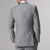 Yeni Varış Custom Made Işık Gri Tailcoat Erkekler Suit Set Ince Düğün Takım Elbise Erkek Gri Damat Smokin (Ceket + Pantolon + Yelek + Kravat)