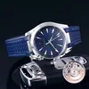 New Aqua Terra 150m Miyota 8215 Automatic Mens Watch Blue Texture Dial Steel Case 220.12.41.21.03.002 Blue Rubber Watches Hello_Watch E280
