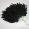 Extensiones de cabello con microanillo rizado Jerry, certificado CE, 400s/lote, pelo rizado rizado, ROJO, 99J, amarillo, Color Natural