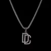 New Men Bling Bling Full Cubic Zircon Dream Chaser Pendants Necklaces men hip hop Gold color Zinc Stainless Steel DC Necklace Jewe226o