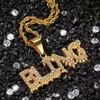 Fashion- 밖으로 편지 BLING 펜던트 목걸이 남성 힙합 럭셔리 디자이너는 문자에게 다이아몬드 펜던트 스테인레스 스틸 라인 석 보석 선물 망