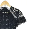 2019 printemps été imprimé fleuri manches courtes col rond dentelle Mini robes femmes robe de mode A0821