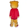 2018 Factory sale hot daniel tiger mascottekostuum voor volwassen dier groot rood Halloween-carnavalsfeest