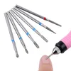 NAD008 6PCS / SET Pro Gel Nails Borr Bit Diamant Sliphuvud Nagellet Metall Shank Manicure Machine Tillbehör