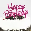 Dört renk kristal rhinestone parlak mutlu doğum günü kek topper yıldönümü çocuk doğum günü partisi dekor kek topper4502487