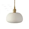 Nordic Pleated Ceramic Hängsmycke Lampa Procelain Kopparfjädring Ljushotell Galleri Cafe Vardagsrum Sovrum Handgjorda Belysning