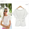 2020 mulheres blusas manga curta o-pescoço borboleta frontal novo tops branco camisas blusa casual camisa branca rosa