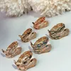 Snake Ring Color Classic Fashion Party Jewelry for Women Rose Gold Wedding Luxurious Full Drilling Snake Open Size Rings SHI219Z