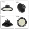 1-10V Dimmable UFO LED HighBay Lights 5000K 240W 200W 150W LED High Bay Light for Garage Work Shop Industrial Warehouse IP65 150LM/W