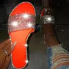 Femme couleur bonbon tongs en plein air dames diapositives chaussures de plage chaude nouvel été femmes cristal pantoufles paillettes plat doux Bling1