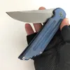 Ограниченная настройка версия KWAIBACK Тактический складной нож S35VN Blade Fashion Blue Titanium Ручка Открытый Кемпинг Выживание EDC Охота в чрезвычайных ситуациях