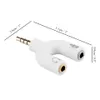 Hot Cell Phones U Type Jack 3.5mm To Dual 3.5mm AUX Cable Headphone Seprator Male To Female Stereo Audio Earphone Splitter Adapter