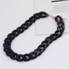 Wholesale-fashion luxury designer exaggerated bohemia geometric acrylic big chain short choker statement necklace for woman