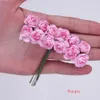 144pcs artificiell blomma ros mini söt papper ros handgjorda för bröllop dekoration diy krans gåva scrapbooking hantverk falsk blomma