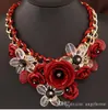 Wholesale-HOT SALE Costume luxury Jewelry fashion women Necklace Bohemia clavicle Necklaces Flowers Gemstone Pendant Necklaces free shipping