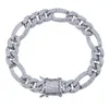 Mode - Plaqué or CZ Cubic Zircon Iced Out Figaro Chaîne Bracelet 10mm 7/8 pouce Miami Rapper Bijoux Bracelet Cubain Lien Chaînes pour Garçons