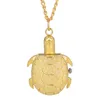 Mini Lovely Yellow Golden Tortoise Design Quartz Analog Pocket Watch With Necklace Chain Best Gift To Adult Girls Children reloj de bolsillo