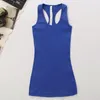 Lu Lu Lemen Outfits Sexiga kvinnor Yoga Tank Topps Elastic Spandex Cool Racer T Shirt Material KLÄDER Running Sports Fitness Vest Clothes