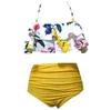 9 estilos Cintura de las mujeres Bikini de lunares Traje de baño estampado sexy Ropa de playa de verano Conjunto de bikini floral de hoja de loto Traje de baño Trajes de baño regalos calientes