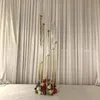 Flowers Vases 8 heads Candle Holders backdrops Road Lead props Table Centerpiece Gold Metal Stand Pillar Candlestick For Wedding Candelabra