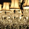 Crystal Chandelier Light Fixture Modern Silver Crystal Pendant Lamp Lustre With Lampshade for Hotel Restaurant Living Room MD32011