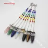 7 Chakra Stone Chain Dowsing Bullet Wish Bottle Crystal Quartz Amethyst Pendants Pendulum Natural Stone Reiki Smycken