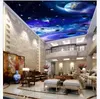 Personalizado 3D foto teto interior zenith decorativo mural HD Galaxy Céu Estrelado 3D Hotel Quarto Zenith Teto Papel De Parede para paredes 3d