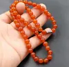 Partihandel 10mm Natural Red Agate Ball Bead Halsband Röd Chalcedony Halsband