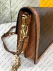 Bolso de mano DAUPHINE MM, mensajero de lona para mujer, bolso de diseñador de cuero genuino, bolso de hombro tipo bandolera