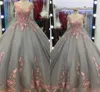 Robes sier gris quinceanera