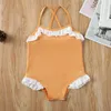 Baby Girls Swimwear Infant Kids Baby Girls Fashion Print Reffled Bowknots Swimsuit Swimwear Swimming Children Bathing Suit