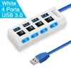 USB 3.0 Hub 2.0 Hub Multi USB Splitter 4/7 Port Expander Multiple USB 3 HAB USB3.0 HUB med omkopplare till PC