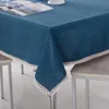 レースダイニングテーブルカバーホームパーティーの装飾とソリッドカラーの装飾的なテーブルクロス模造リネンテーブルクロス