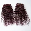 Extensiones de cabello brasileñas Vmae 3pcs mucho onda profunda virgen Borgoña 99j # 100% tejido de cabello humano
