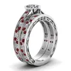 Bague de mariage en diamant en diamant coeur délicate 925 STERLING SIRGE RUBY BINDAL RING SET RAGNE DE MEAL ANNIVERSAIRE ANNIVERSAIRE ENGAGEMENT BIELRIE SI7633764