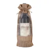الرباط النبيذ الكتان الحقائب النبيذ الاحمر حقيبة هدية الكتان جيب الرزمة المهرجان هدية التفاف