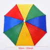 Outdoor Składany Sun Parasol Hat Rainbow Head Hats Dzieci Golf Fishing Camping Shade Parasol Kid Kolorowa Plażowa Nakrętki Nakrętki DBC BH2925