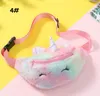 Kid Unicorn Handväska fylld blyertspåse Belt Belt Fanny Pack Beach Purse Student Tonåring Purses Sport Unisex Gym utomhus kosmetiska väskor