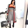 2018 neue Ankunft Schwarz Gestreiften 3 Stück Sets Casual Outfits Lange Mantel Trägerlosen Overalls Bodysuit Frauen Kleidung Sets Kostüme plus größe wo