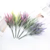 10pcs / lot plástico Lavender Home acessórios decorativos exibição falso casamento Simulação Flores 5 garfo Lavender Flores